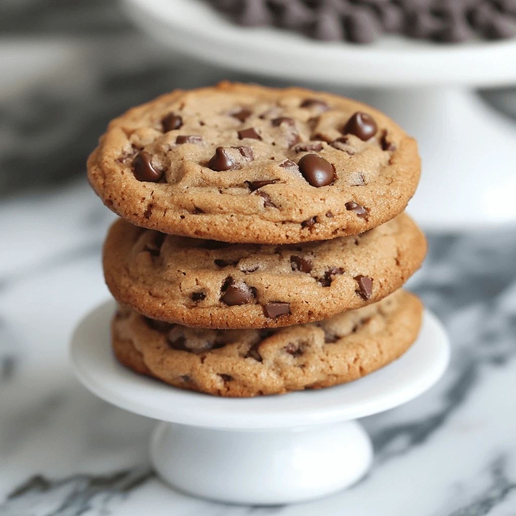 Close-up of gooey chocolate chip cookies with melted chocolate chips and a glass of milk